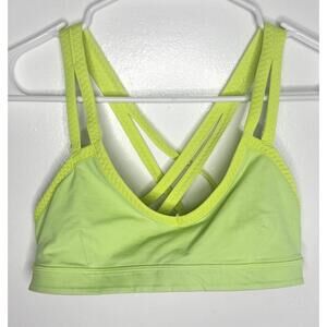 Lululemon Free To Be Bra Womens Size 6 Yellow Strappy Sports Bra Yoga Athletic